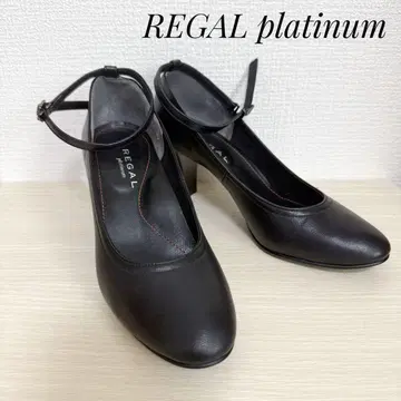 Lee's Legal 플래티넘 스트랩 펌프스 블랙 22.5 천연 가죽
