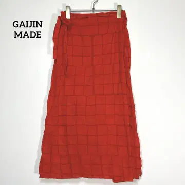 GAIJIN MADE 랩 스커트 격자 무늬 타이트 스커트