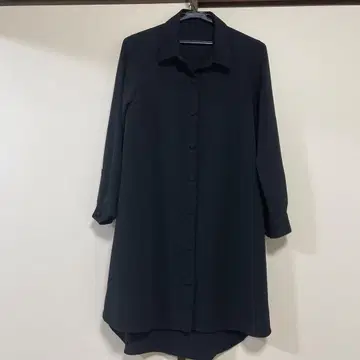 시선당 토모 컬렉션 블랙 셔츠 원피스 긴팔 버튼