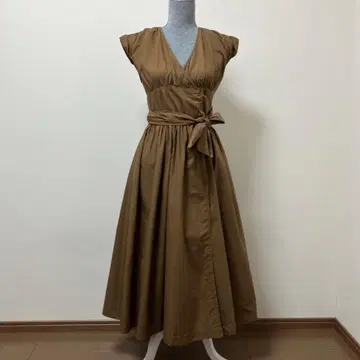 벌스데이 바쉬 코튼 면 100% 원피스 브라운 여름