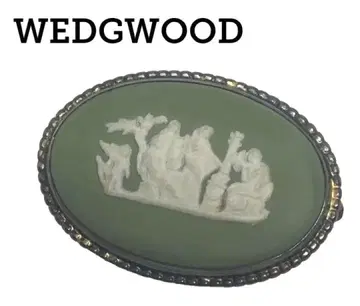 WEDGWOOD 재스퍼 그린 골드 브로치 금 웨지우드