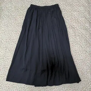 UNITED ARROWS 블랙 개더 맥시 스커트 롱