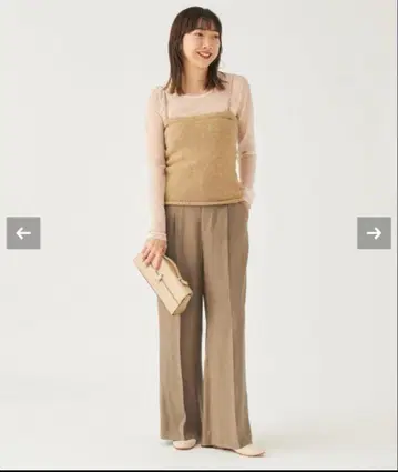 plage washable linen 혼합 하이 웨스트 팬츠