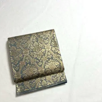 후쿠로 오비 마름모꼴 꽃무늬 금실 남색 PO-3262
