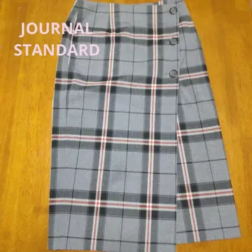 JOURNAL STANDARD 체크 무늬 랩스커트 [38] 그레이 계열