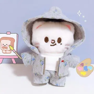 꽃무늬 후드티 세트 10cm 봉제 인형 의류