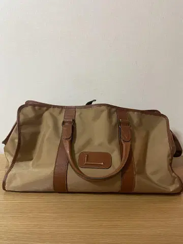 LANCEL 베이지 나일론 가죽 보스턴 백