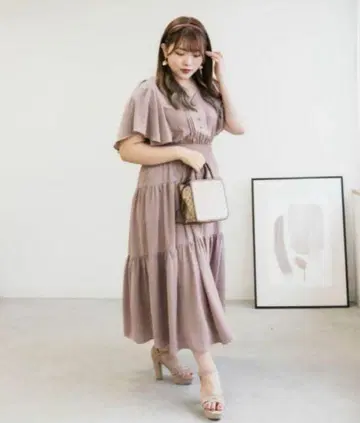쿠레트 플레어 슬리브 롱 원피스 LL
