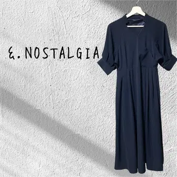 &.NOSTALGIA 앤도트 노스탤지어 반팔 롱 원피스 네이비