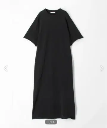 투모로우랜드 맥피 드라이 코튼 하프 슬리브 원피스 블랙