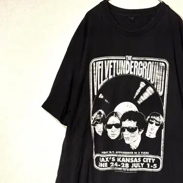 THE VELVET UNDERGROUND 밴딩 티셔츠 블랙 빈티지 XL