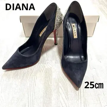DIANA 펌프스 레드 밑창 글리터 스웨이드 스터드