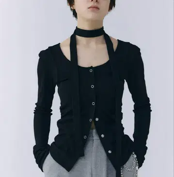josemoon SCARF CHOKER TOPS 블랙 새상품