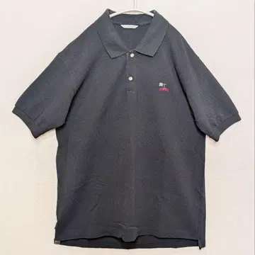 Papas 피케 셔츠 사이즈 M 블랙 사슴 원포인트 자수 로고 90s