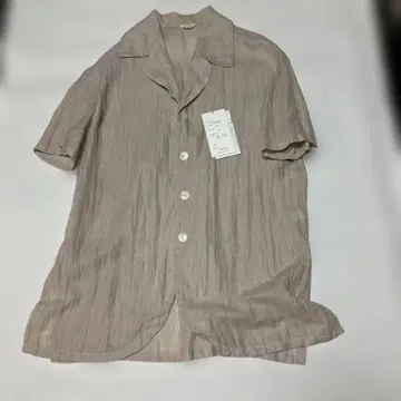 쇼와 레트로 Pajero 베이지 반팔 셔츠 겉옷 루즈한 사이즈