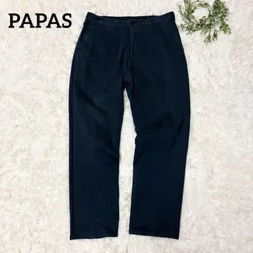 Papas 치노 팬츠 자수 로고 L 상당 폴리우레탄 혼방 네이비 일본제