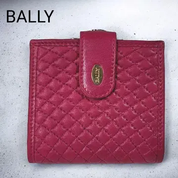 BALLY 발리 퀼팅 가죽 접이식 지갑 체리