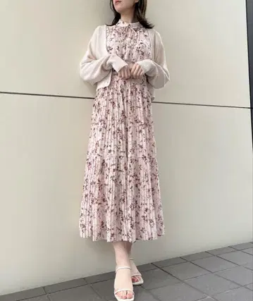 SNIDEL 프릴 플리츠 원피스 23SS 핑크 1