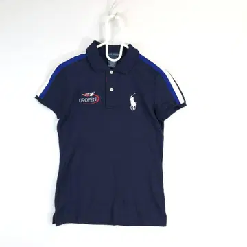 랄프 로렌 반팔 폴로 셔츠 여성용 S US OPEN 다크 네이비