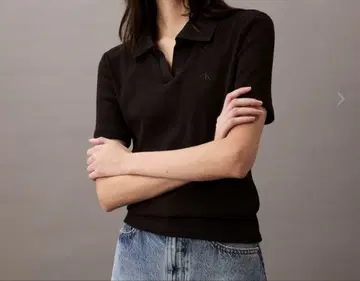 CK 블랙 피케 셔츠 반팔