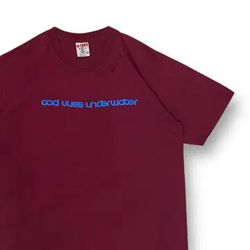 90s God lives underwater 티셔츠 밴딩 티셔츠