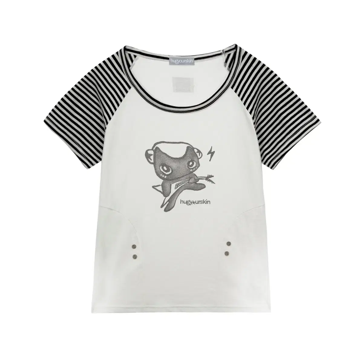 ★HUG YOUR SKIN★ Korilakkuma dot raglan tee Hug Your Skin Korilakkuma Dot Raglan Sleeve T-shirt Charcoal