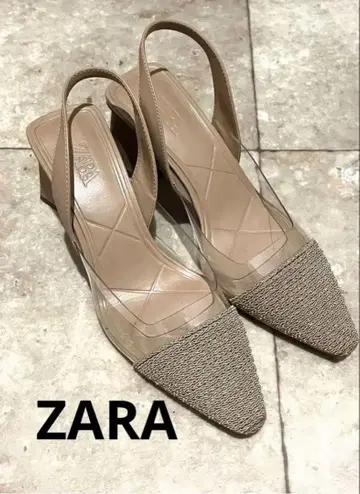 자라 샌들 펌프스 클리어 뮬 22.5cm