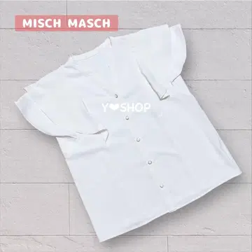 V넥 소매 프릴 블라우스 반팔 오피스 여름옷 MISCH MASCH