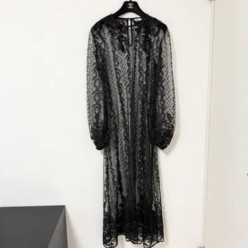 자라 블랙 레이스 롱 원피스 시어 시스루 결혼식