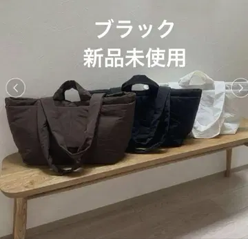 null. PUFFY 나일론 토트백 블랙