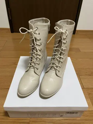 하카마용 부츠 레이스업 24.0cm 아이보리 KYOETSU 노멀