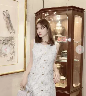 Cheri mi 화이트 슬리브리스 미니 원피스 프리 사이즈