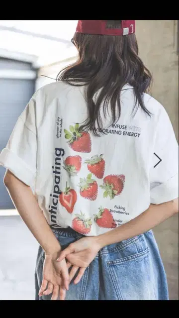 페이지 보이 pageboy 티셔츠 L 메니 베리 티셔츠 딸기