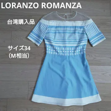 LORANZO ROMANZA 시스루 오프숄더 기하학 패턴 미니 원피스