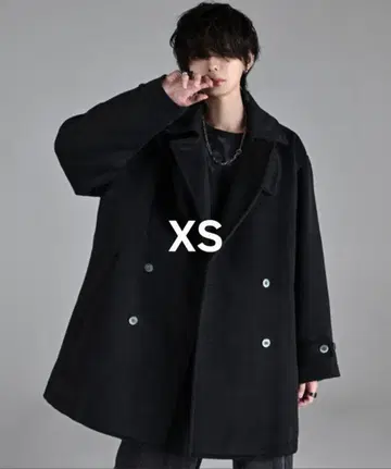 비버 멜톤 오버 P 코트 블랙 XS