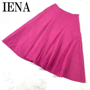 LA2079 IENA 이에나 플레어 스커트 핑크 코튼 린넨 36