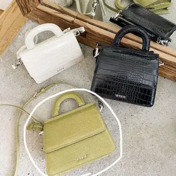 EVRIS 카키 크로커다일풍 숄더백