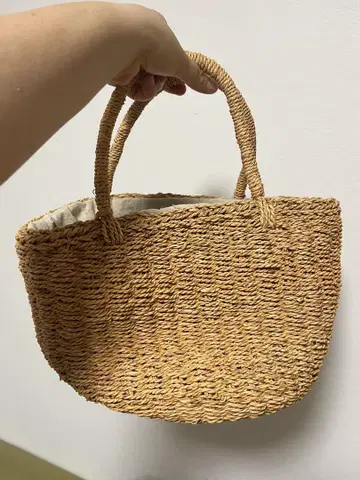moussy 베이지 바스켓백 복조리형