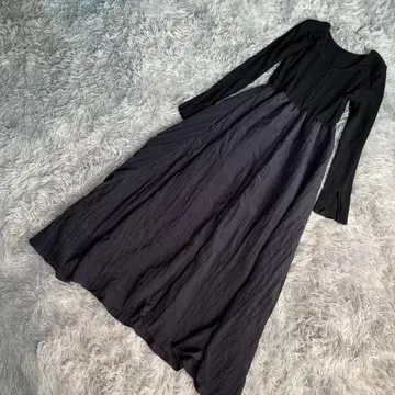 LARUTA 이소재 도킹 롱 원피스 블랙 프리 사이즈