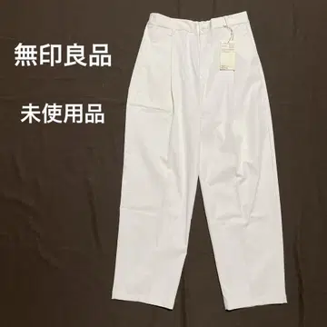 MUJI 무인양품 발수 스트레치 턱 와이드 팬츠 M