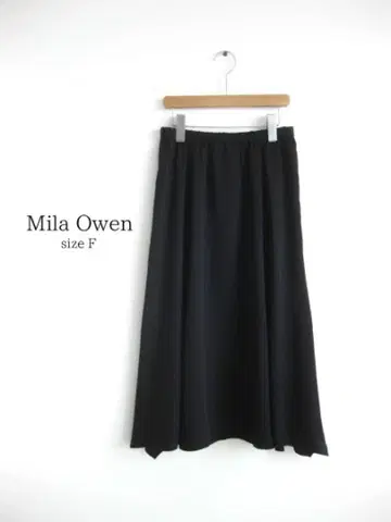 Mila Owen 미라 오웬 롱 스커트 블랙 F 얇은 소재 허리밴딩