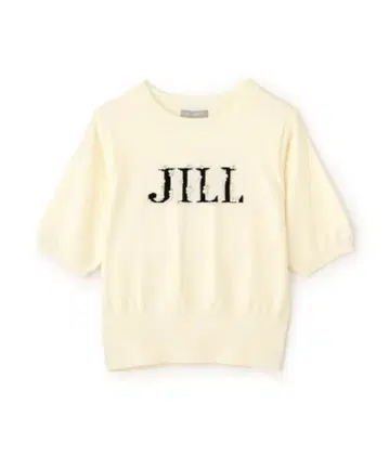 JILL BY JILLSTUART 반팔 로고 자카드 비쥬 니트