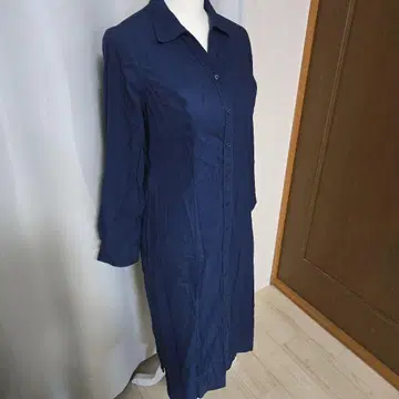 Over E 90 네이비 셔츠 원피스 긴팔
