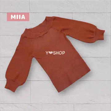 5부 소매 4WAY 리브 니트 V넥 U넥 하프 소매 MIIA 미아