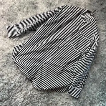 Loungedress 라운지 드레스 밴드 카라 스트라이프 셔츠 블랙 프리