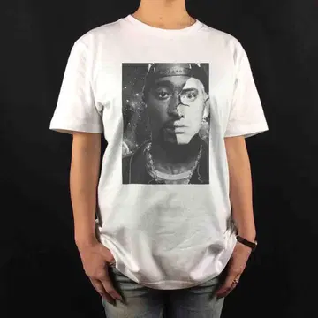 새상품 2pac 에미넴 힙합 래퍼 하프 대비 티셔츠