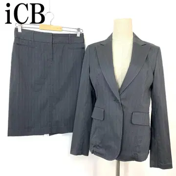 iCB 아이시비 스커트 수트 그레이 스트라이프 11 9 B9190