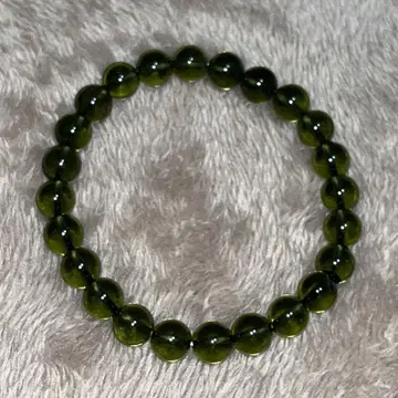 몰다바이트 팔찌 약 8mm 구슬 약 16.5cm