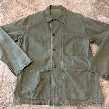 40년대 U.S.NAVY HBT 자켓 헤링본 월계수 버튼