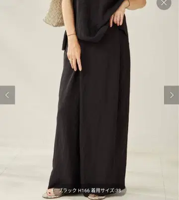 새상품 Plage natural wrap 팬츠 38 블랙 랩